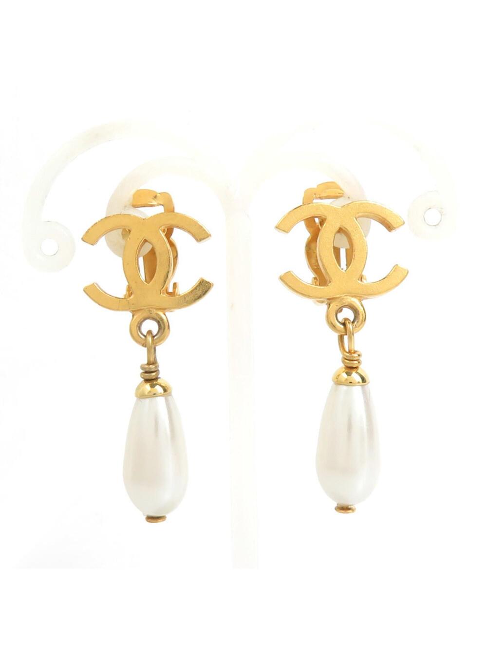 Chanel Cc Logo Clip-On Earrings Gold- #327633C66B
